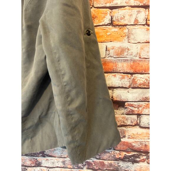 41 Hawthorn Gray Open Front Blazer medium Roll Tab Sleeves Polka Dot Lining - Picture 8 of 8